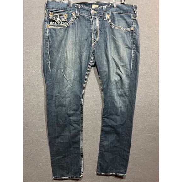 True Religion Mens Straight Sticking Flap Jeans Size 38 - Picture 3 of 13
